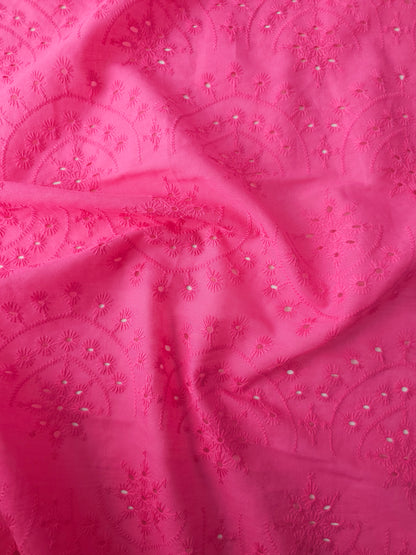 Fuchsia Pink Snowflake Arch Anglaise Cotton