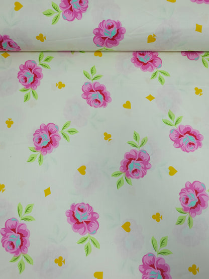 Cream Big Buds Wonder Floral Cotton Sateen 108" - Tula Pink