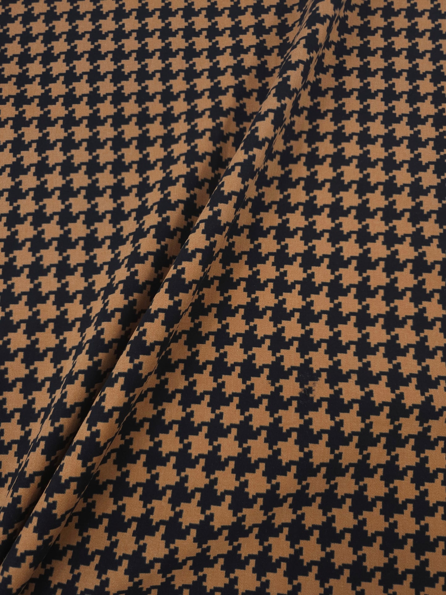 Caramel Clay Dogtooth Cotton Twill