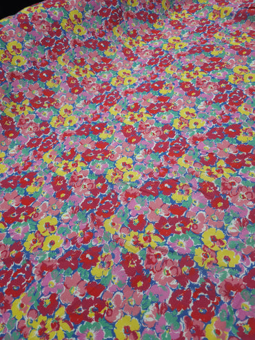 Pink/Yellow Party Floral Lightweight Cotton