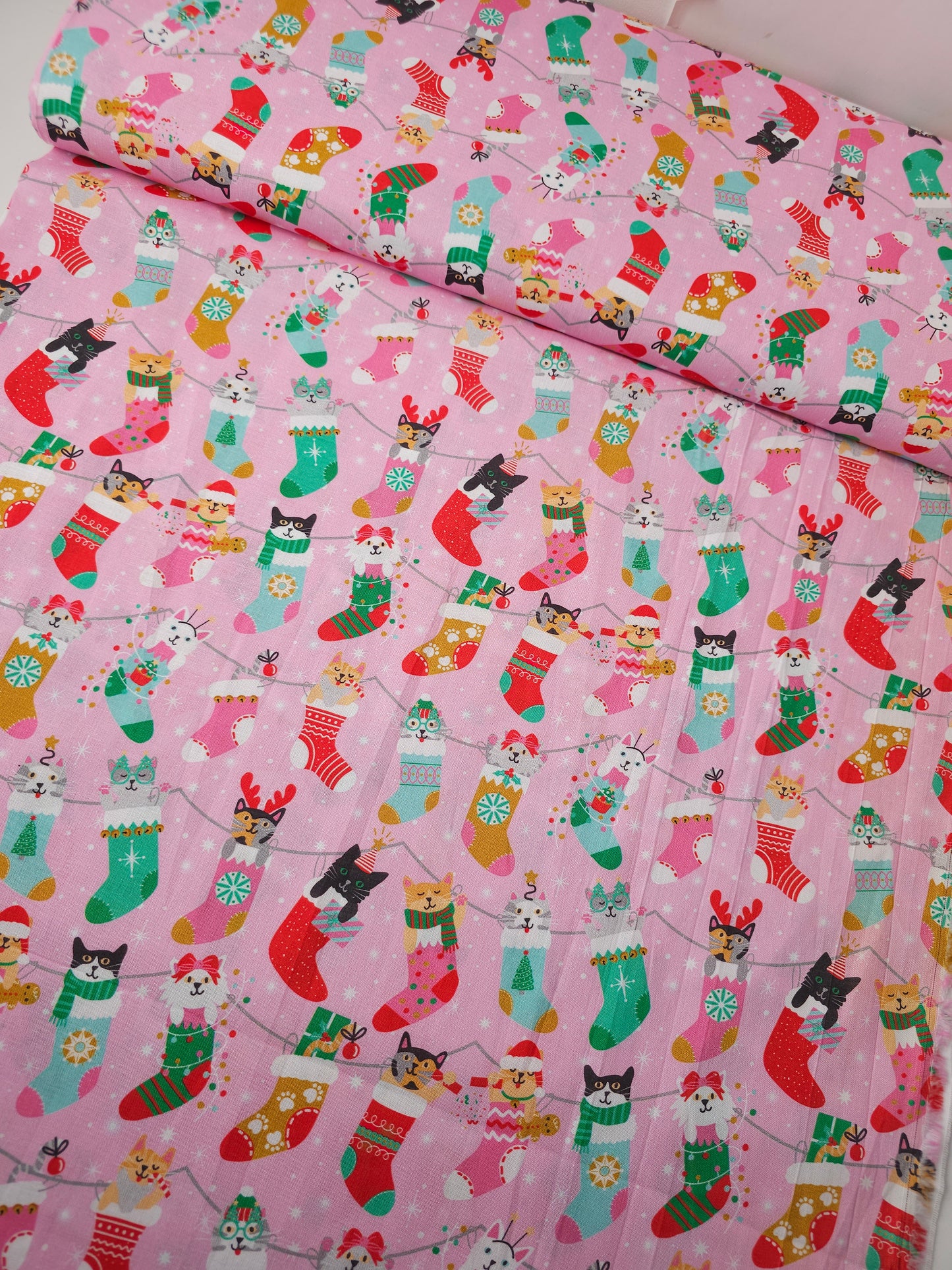 Pink Kitten Stocking 100% Cotton