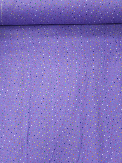 Purple/Multicolour Mini Polka 100% Cotton