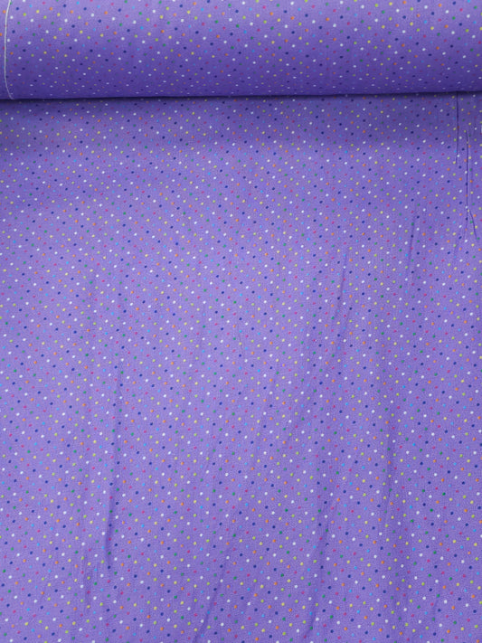 Purple/Multicolour Mini Polka 100% Cotton