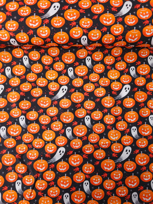 Orange Pumpkin Ghost 100% Cotton - Joann