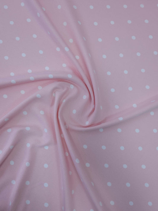 Pink/White Polka Cotton Jersey