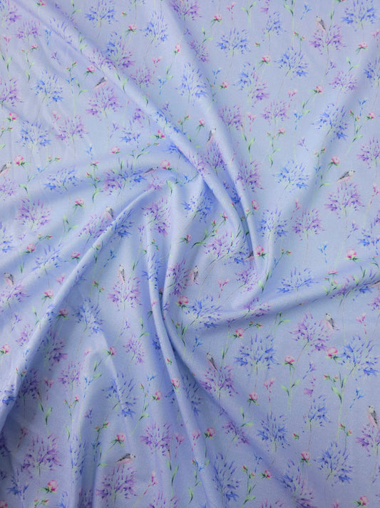 Lilac Bird Floral Viscose Jersey