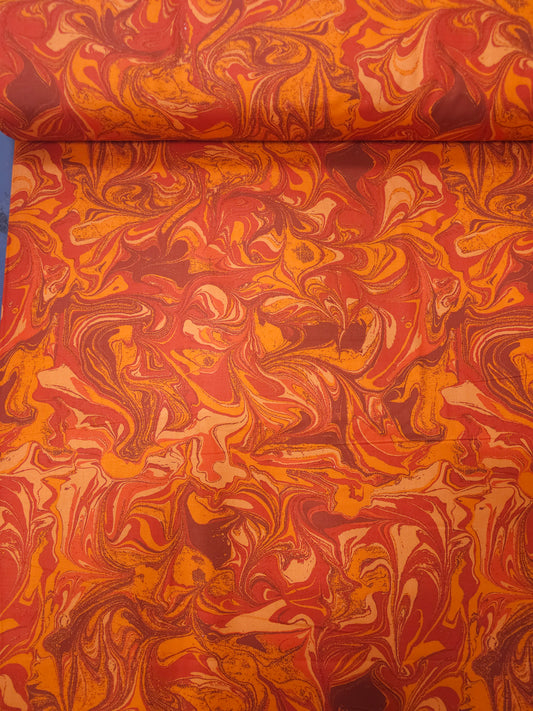 Orange Marble 100% Cotton