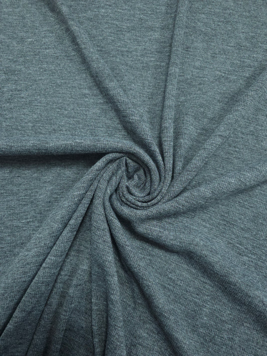 Grey Marl Ribbed Cotton Jersey