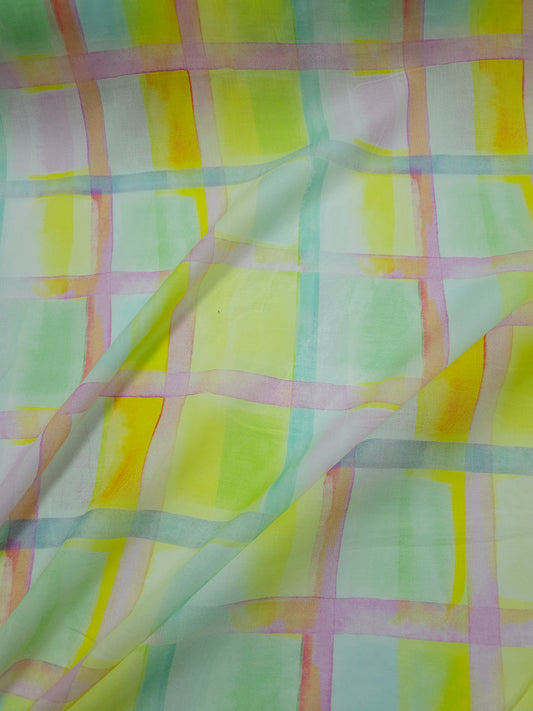 Pastel Square Check Cotton Voile