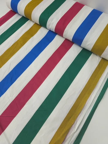 Multicolour Stripe 100% Cotton 98" *DEFECT*