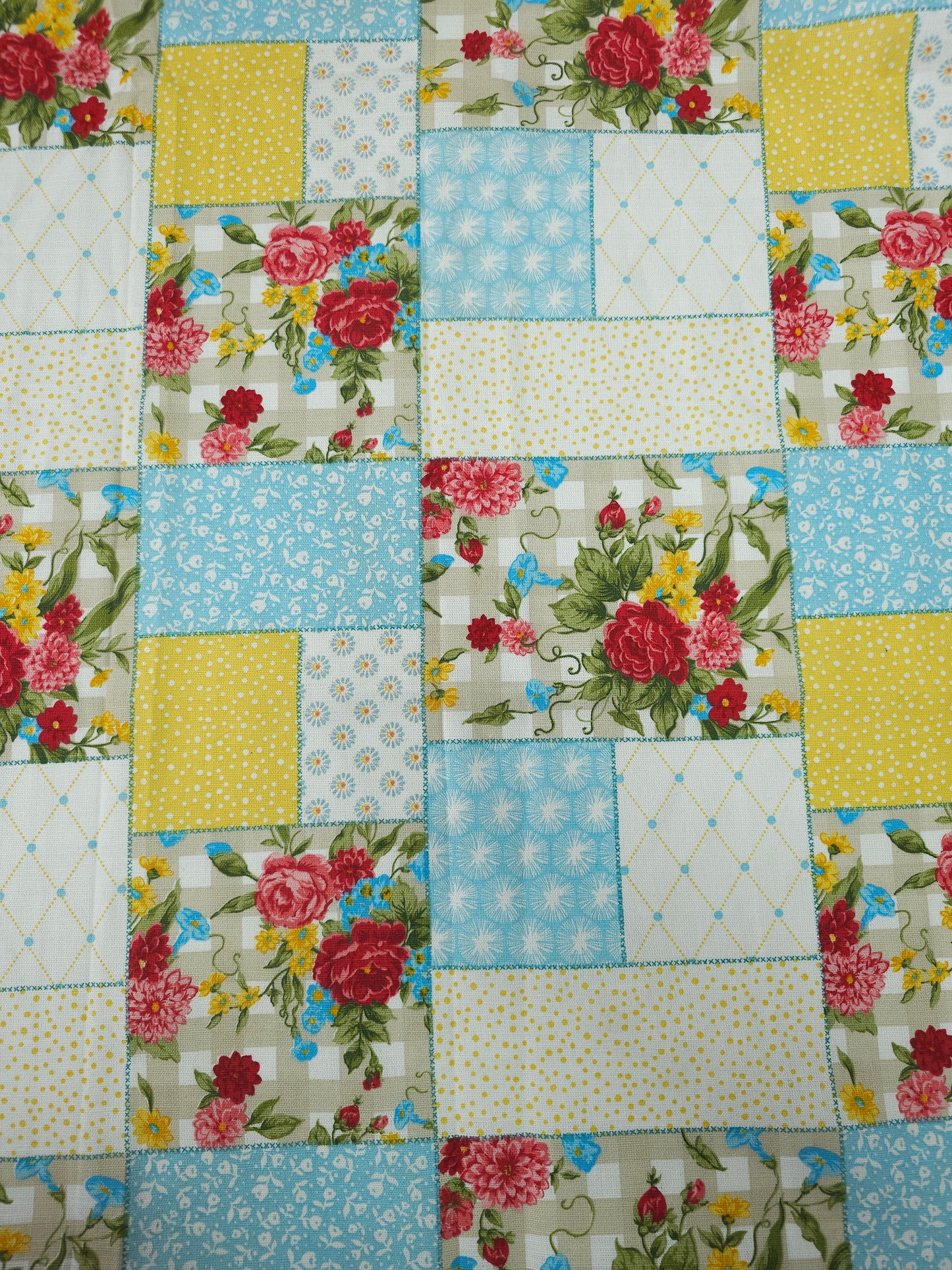 Floral Patchwork Lightweight Cotton Canvas