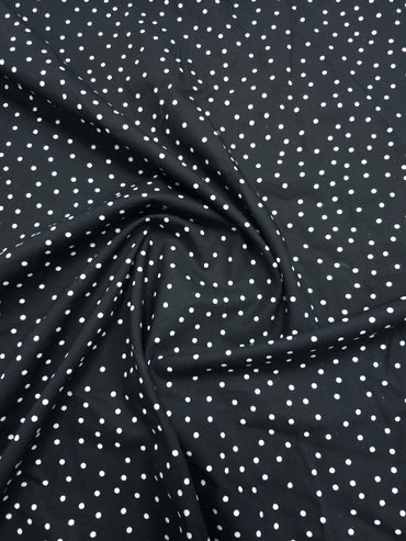 Black Mini Polka Lightweight Cotton