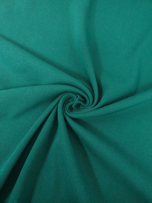 Green Ribbed Cotton Stretch