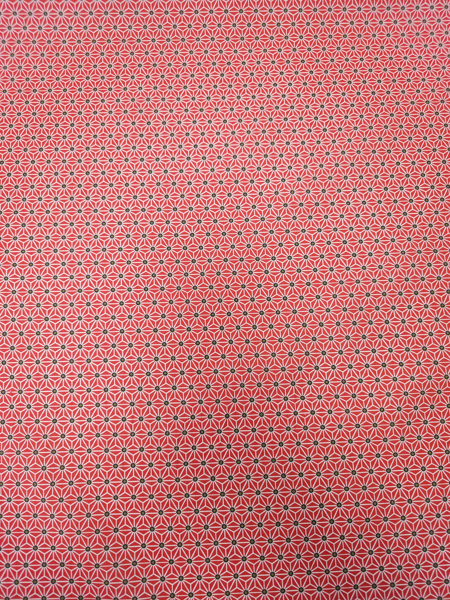 Red Geometric Star Calico Cotton