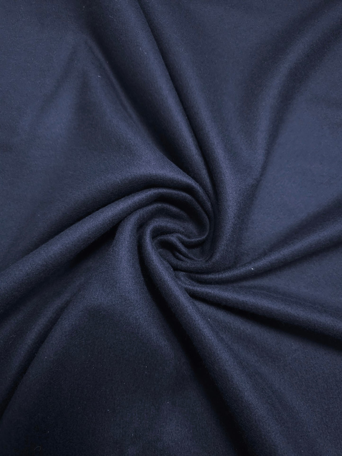 Indigo Navy Cashmere Melton Wool