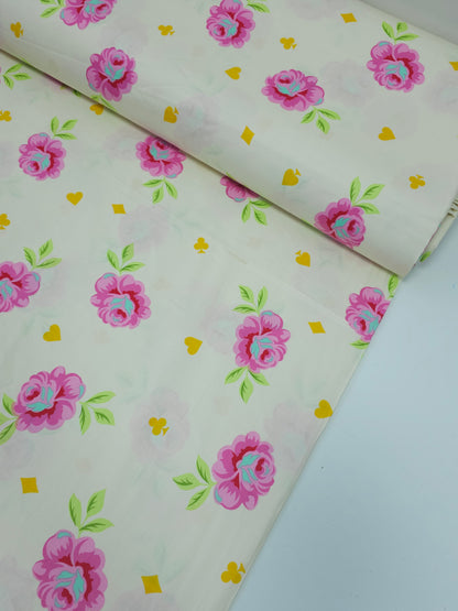 Cream Big Buds Wonder Floral Cotton Sateen 108" - Tula Pink