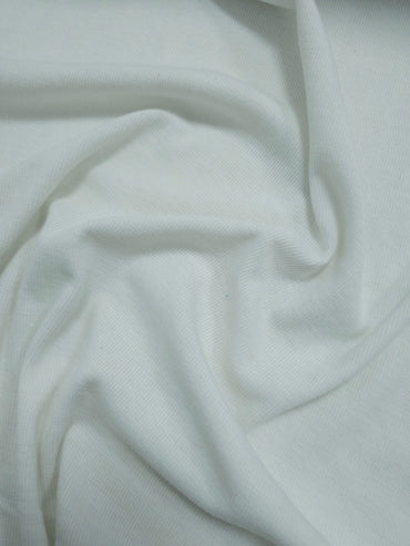 White Ribbed Cotton Jersey