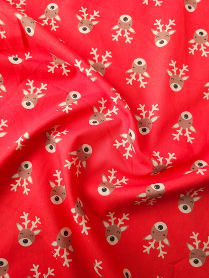 Red Christmas Reindeer 100% Cotton - Joann