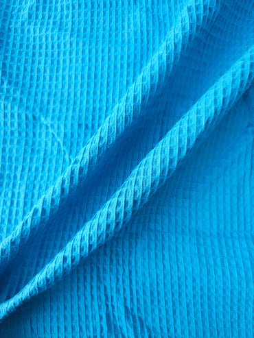 Blue 100% Cotton Waffle