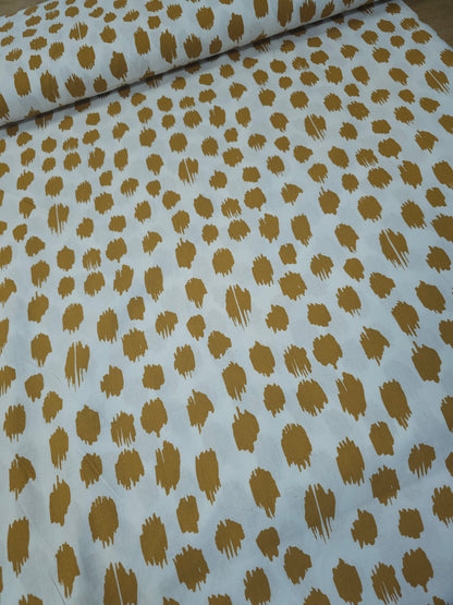 Mustard Gold Static Polka 100% Cotton 110"