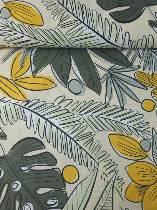 Palm Leaf 100% Cotton 90"