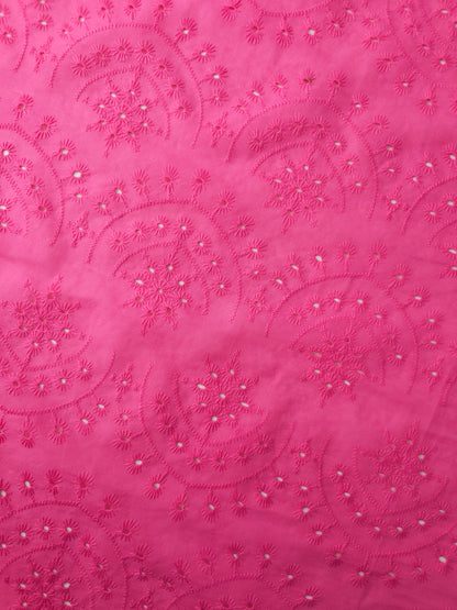 Fuchsia Pink Snowflake Arch Anglaise Cotton