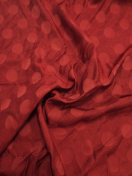 Orangey Red Polka Jacquard