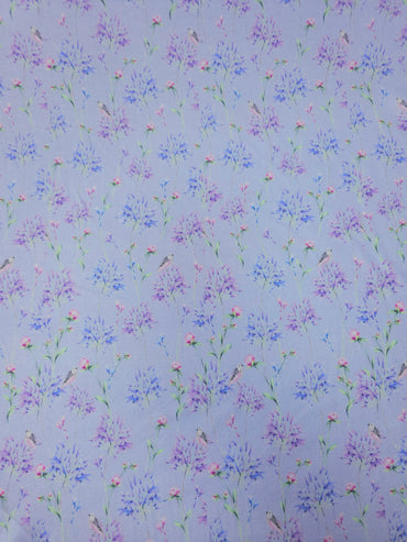 Lilac Bird Floral Viscose Jersey