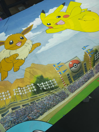 Pokemon Football Pitch 100% Cotton Panel 81"