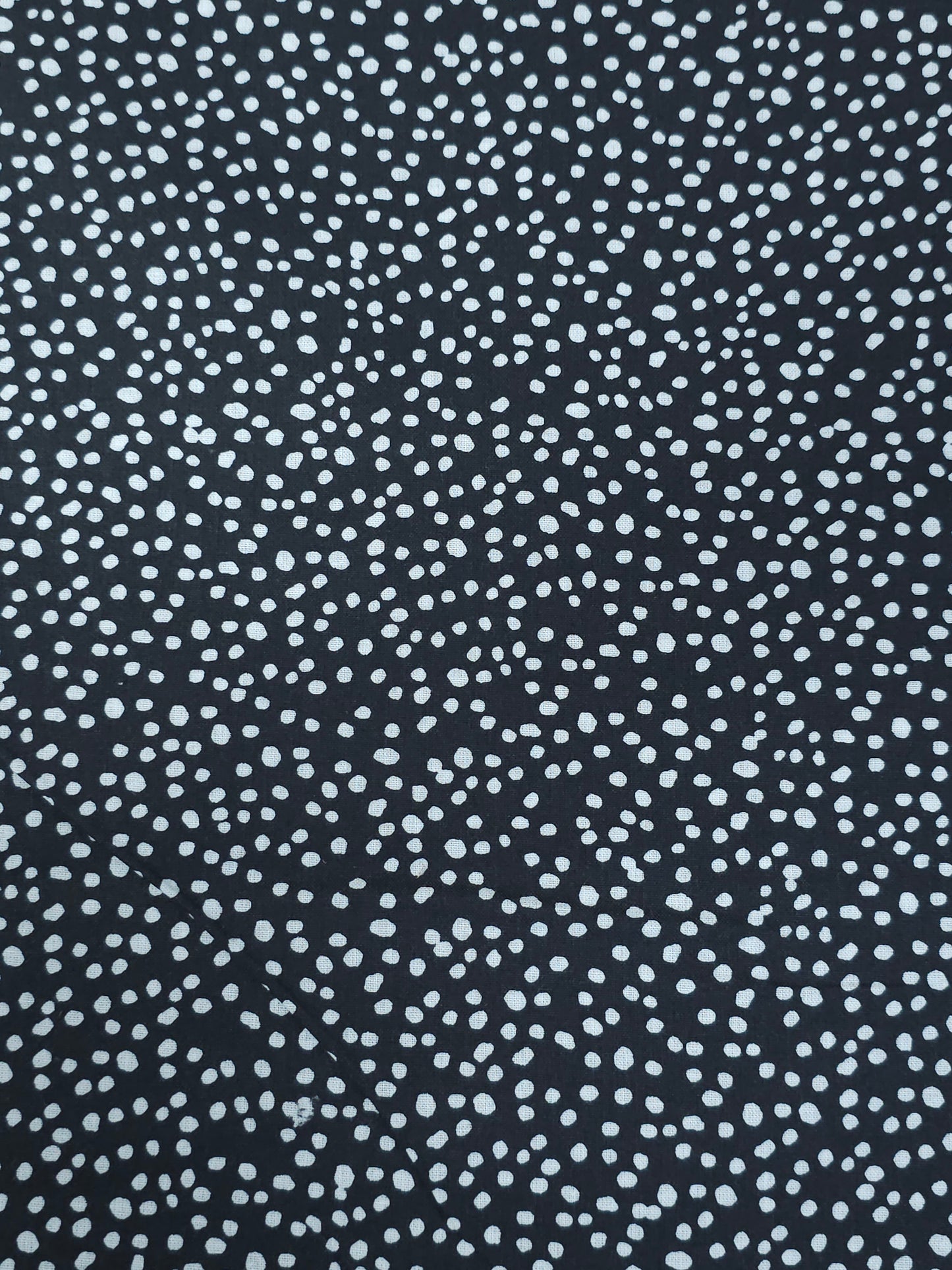 Black Mini Irregular Polka Spot 100% Cotton 98"