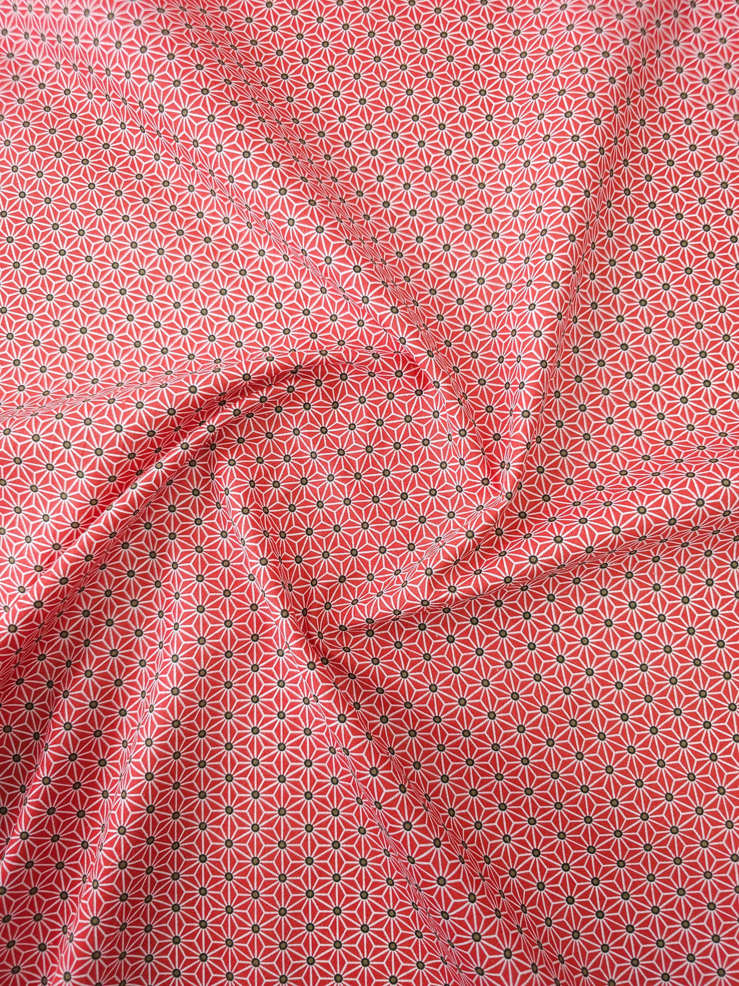 Red Geometric Star Calico Cotton