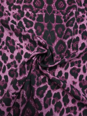 Plum Leopard Modal Viscose