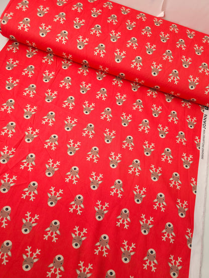 Red Christmas Reindeer 100% Cotton - Joann