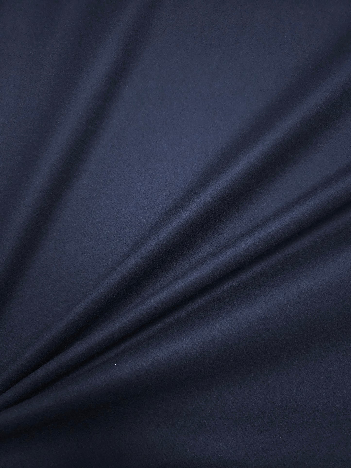 Indigo Navy Cashmere Melton Wool