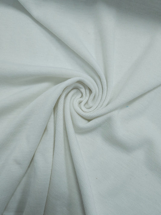 White Ribbed Cotton Jersey