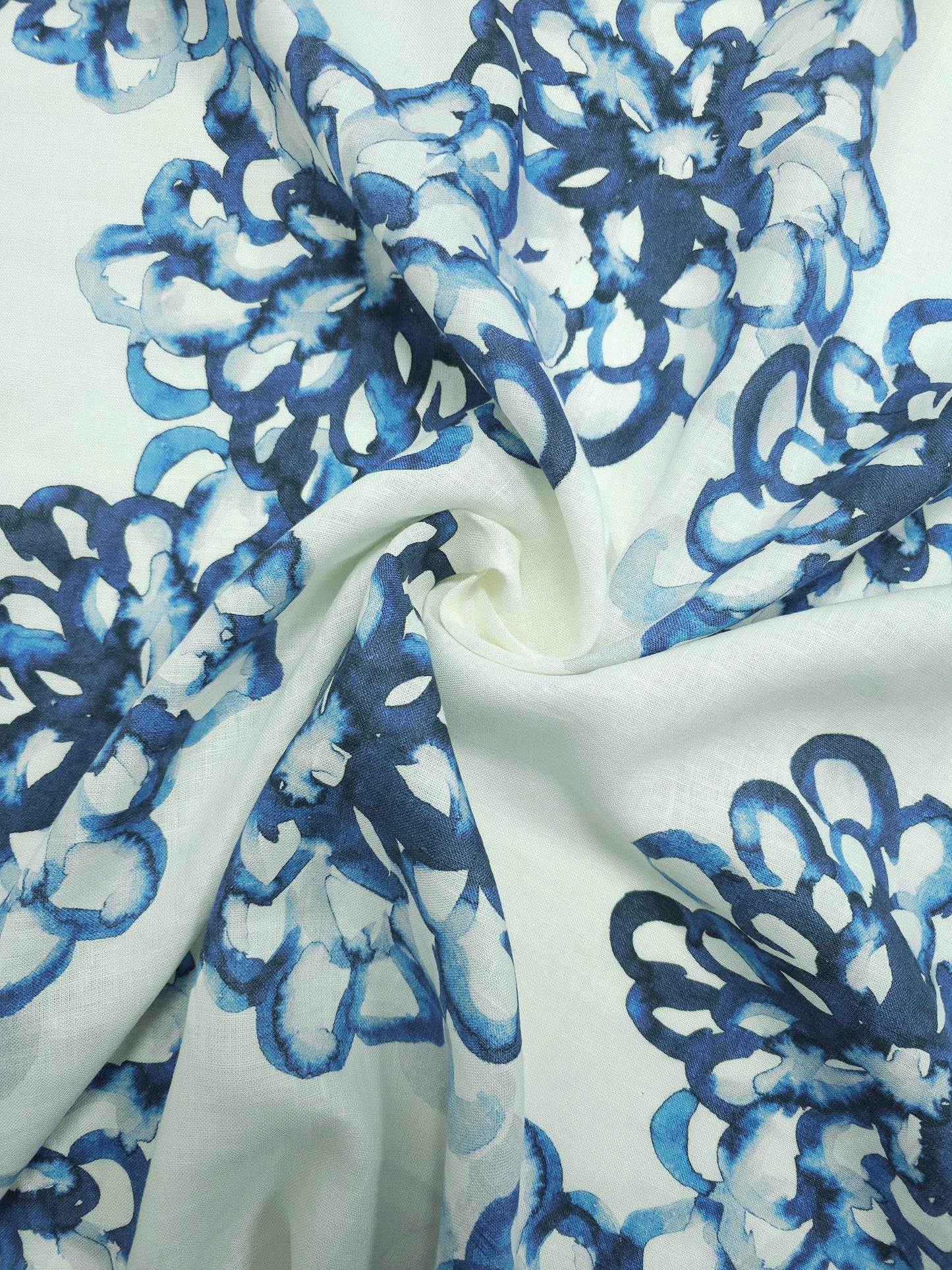 *PRE-ORDER* Blue Watercolour Hydrangea Floral Linen