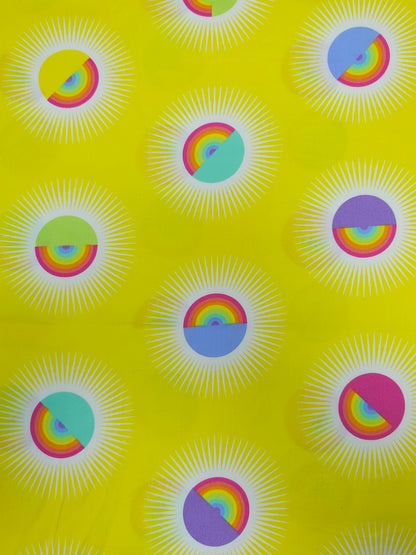 Yellow Rainbow Daydreamer Cotton Sateen 108" - Tula Pink