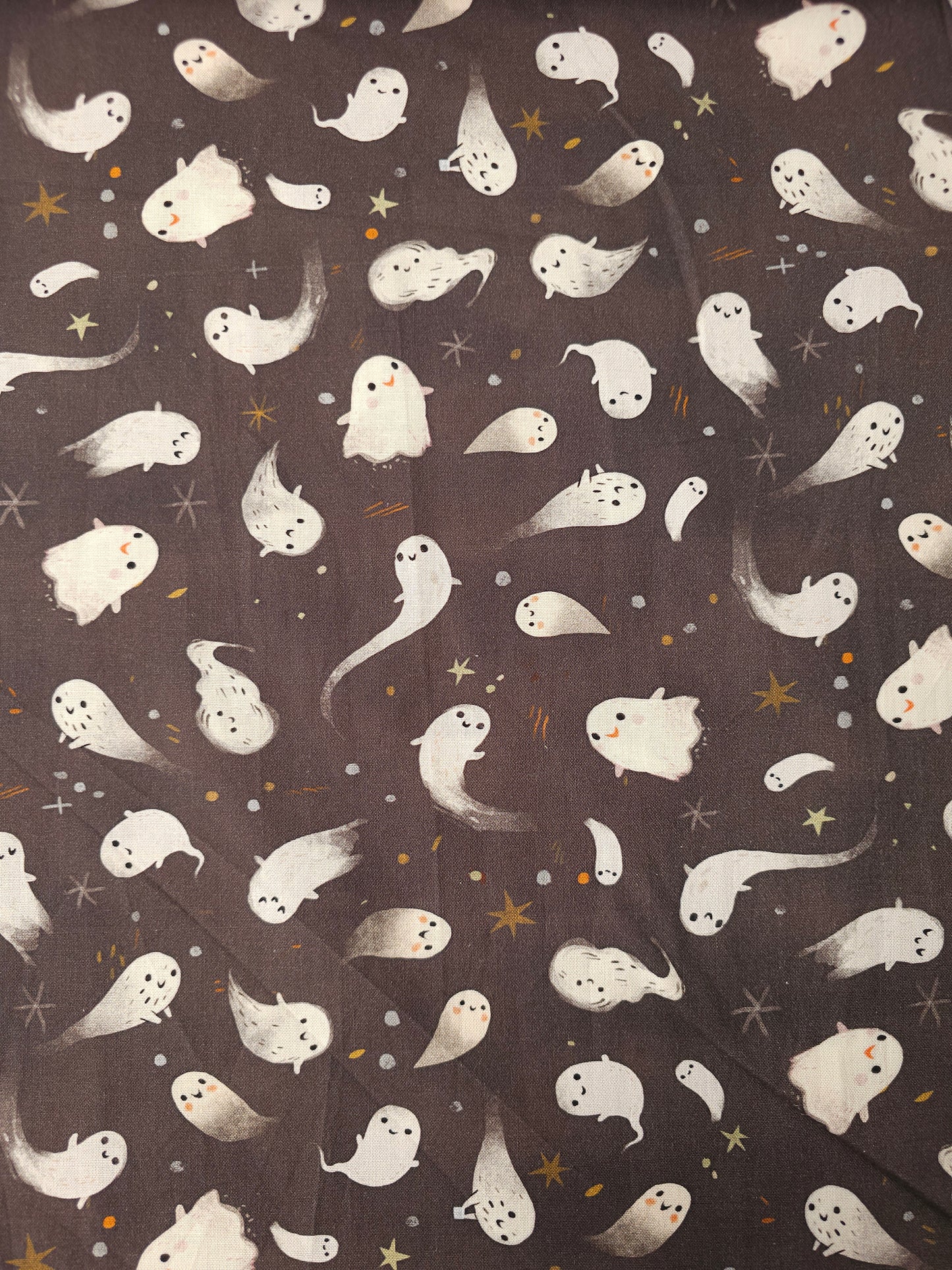 Brown Baby Ghost Pals 100% Cotton - Robert Kaufman