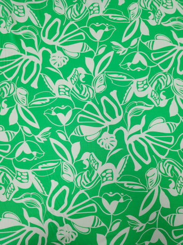 Light Green Exotic Floral Viscose Jersey