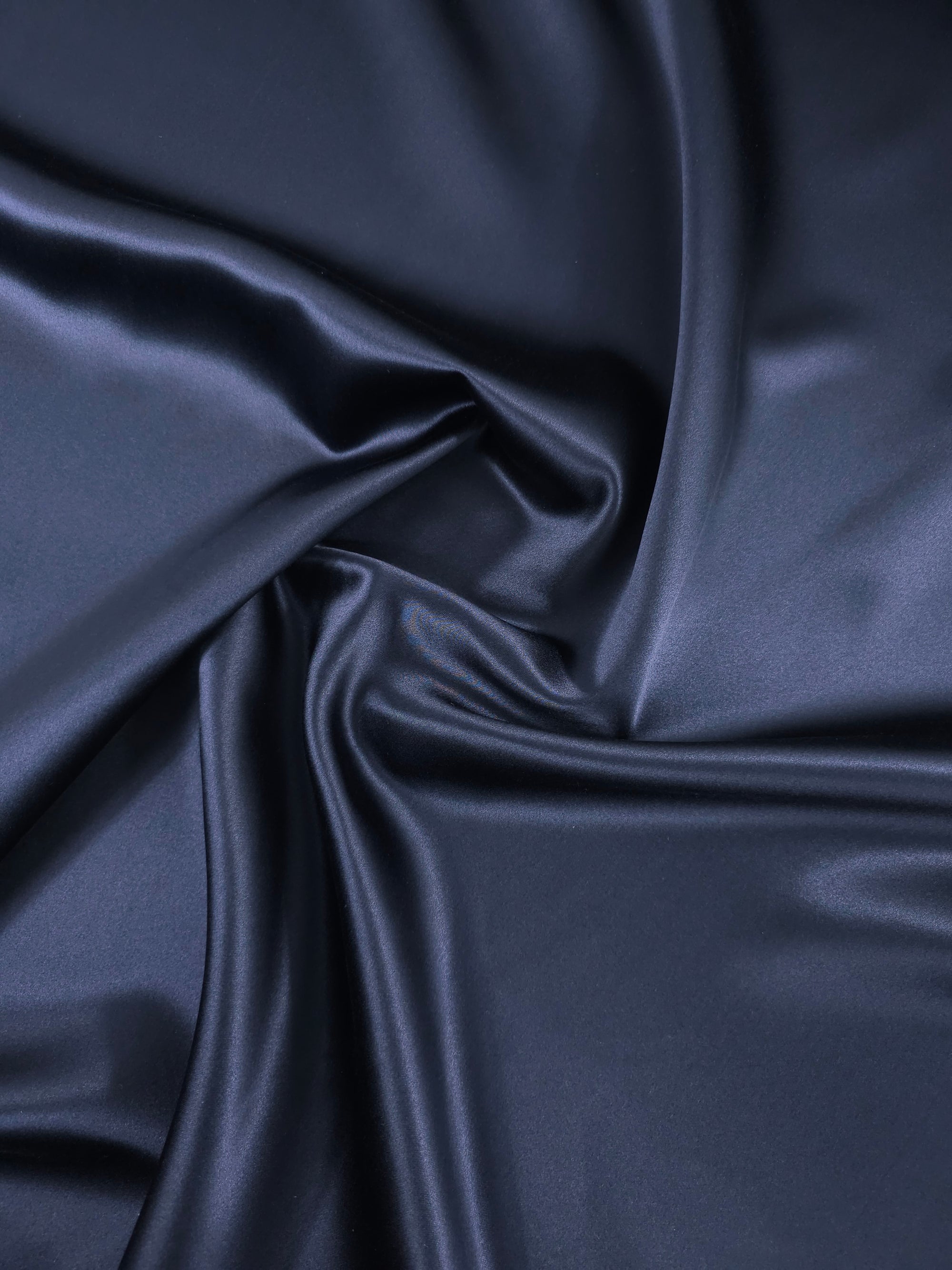 Midnight Navy Silk Satin