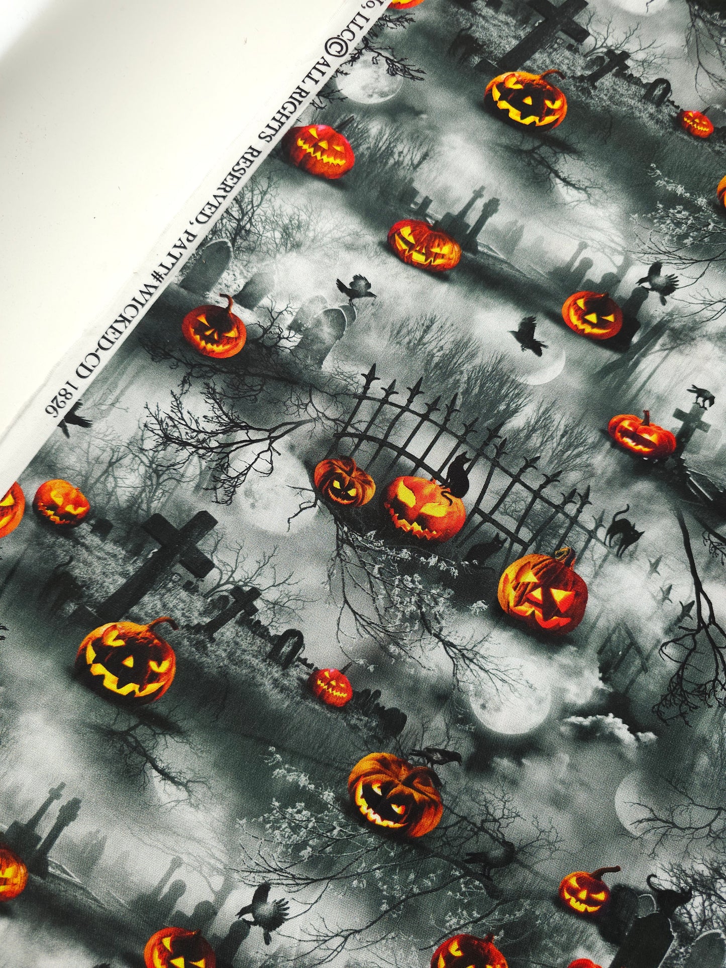 Pumpkin Cemetery 100% Cotton