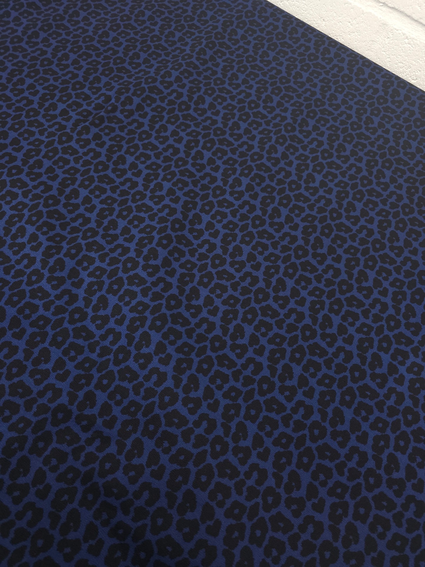 Indigo Navy/Black Leopard Brushed Cotton Twill