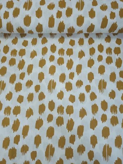 Mustard Gold Static Polka 100% Cotton 110"