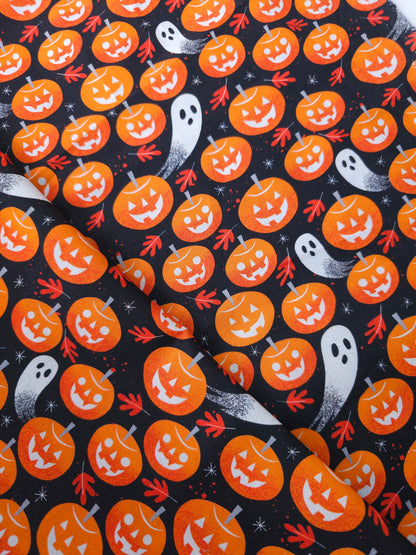 Orange Pumpkin Ghost 100% Cotton - Joann