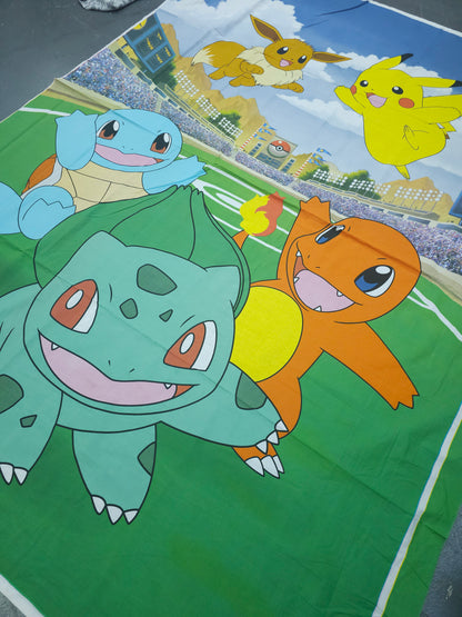 Pokemon Football Pitch 100% Cotton Panel 81"