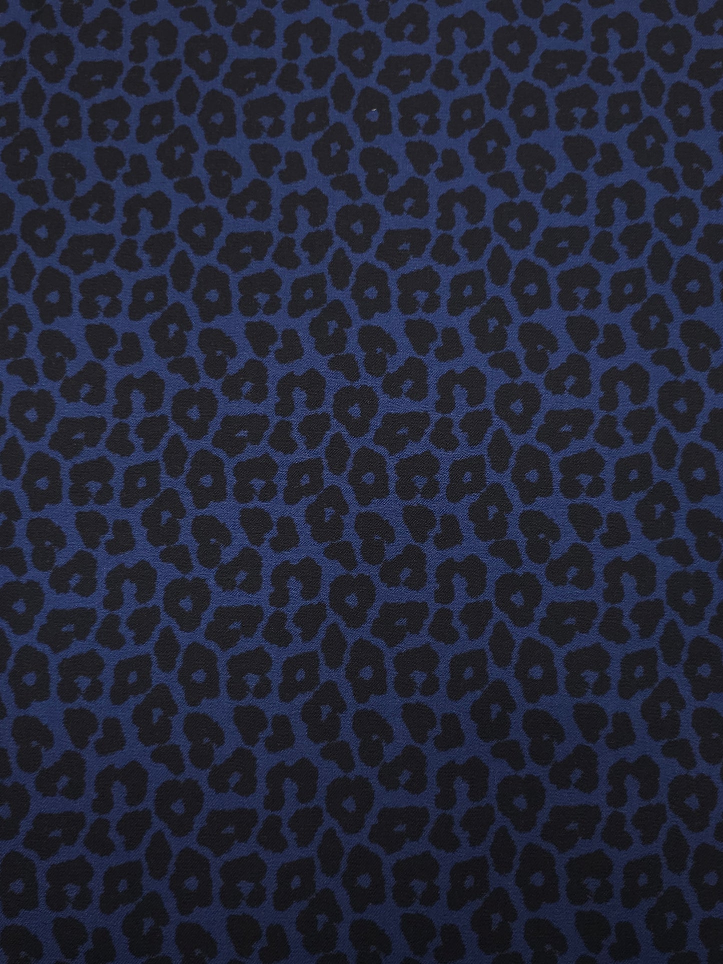 Indigo Navy/Black Leopard Brushed Cotton Twill