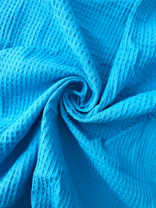 Blue 100% Cotton Waffle