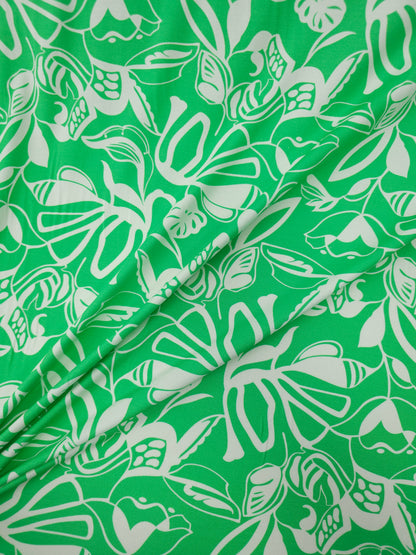 Light Green Exotic Floral Viscose Jersey