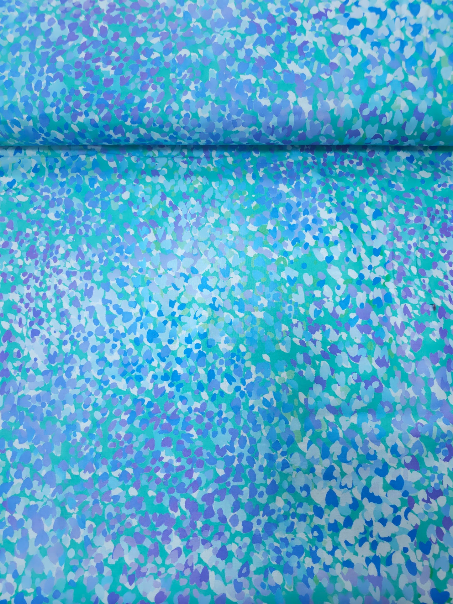 Light Blue/Purple Irregular Brushstroke Speckle 100% Cotton