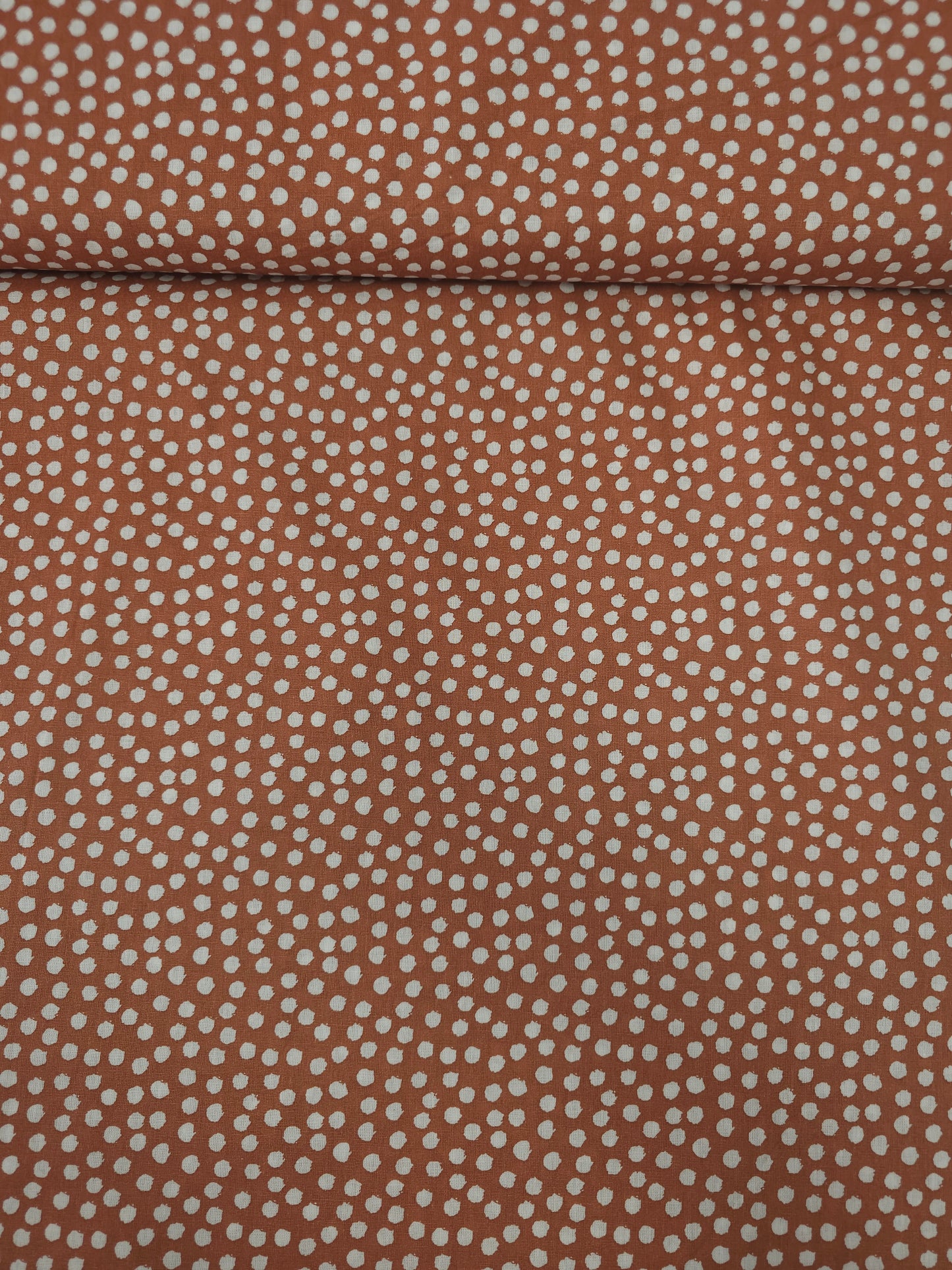 Light Terracotta Irregular Polka Spot 100% Cotton 118"